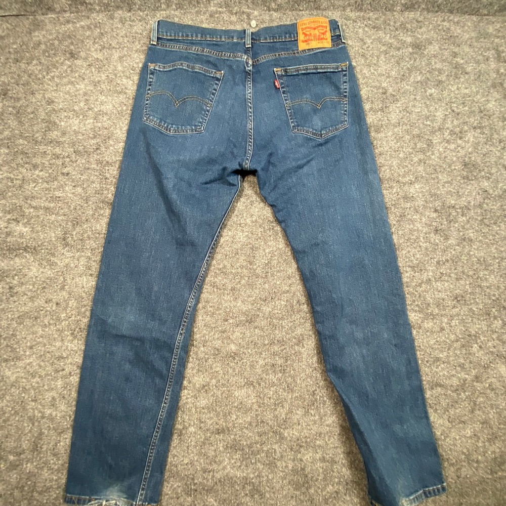 Levis 505 Regular Fit Jeans Mens 36x32 Medium Wash Blue Straight Leg Denim